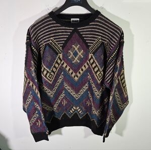 Vintage 90's Union Bay Striped Acrylic/Wool Knit Crewneck Sweater!